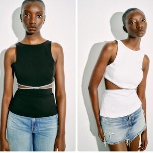 Zara Casual Style Sleeveless Plain Tanks & Camisoles